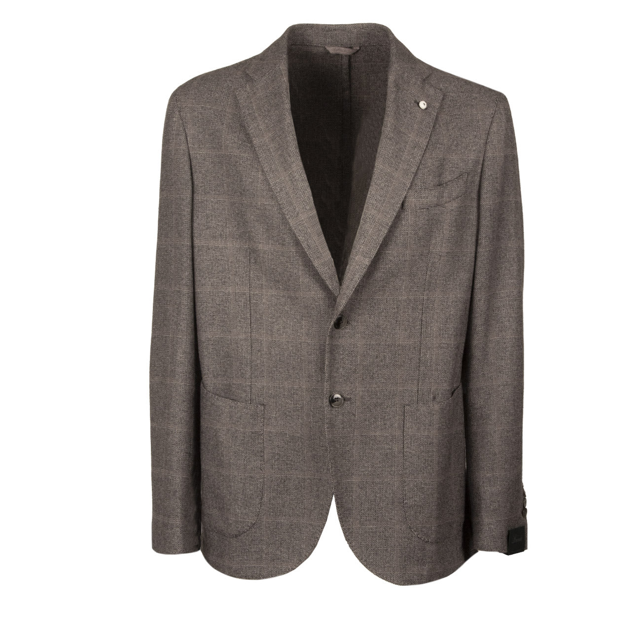 BRANDO Giacca U.Decos.2B T.Appl. Slim Jacq.Quadri Lana/ Cot. Brando 2888/85032 6 GRIGIO 