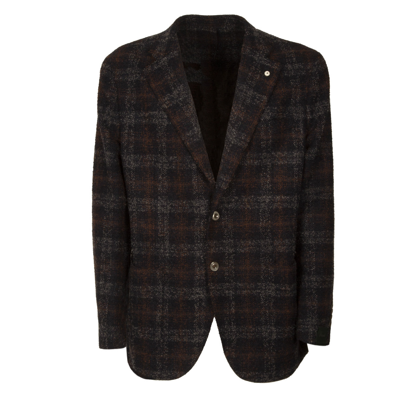 BRANDO Giacca U.Regul.Boucle` C/Lana Check 2B+T.Appl. Brando 2898/72071 1BLU/RUGGINE 