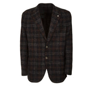 BRANDO Giacca U.Regul.Boucle` C/Lana Check 2B+T.Appl. Brando 2898/72071 1BLU/RUGGINE 