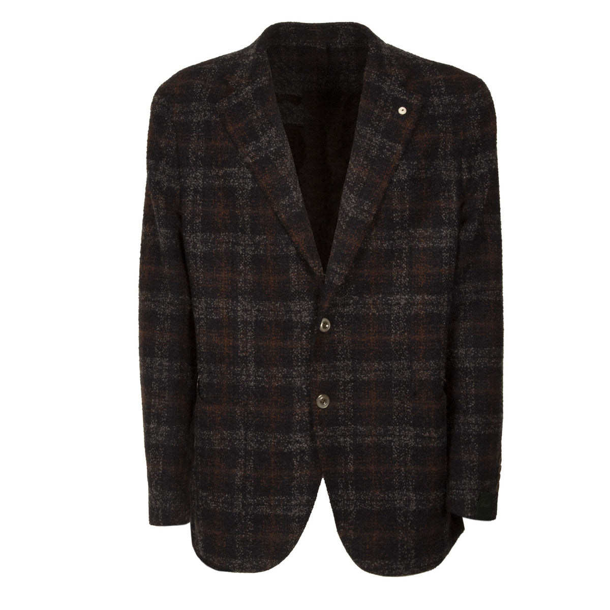 BRANDO Giacca U.Regul.Boucle` C/Lana Check 2B+T.Appl. Brando 2898/72071 1BLU/RUGGINE 