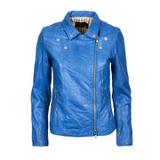 BULLY Giacca Di Pelle Chiodo Donna Azzurro 8073 321AZZURRO 