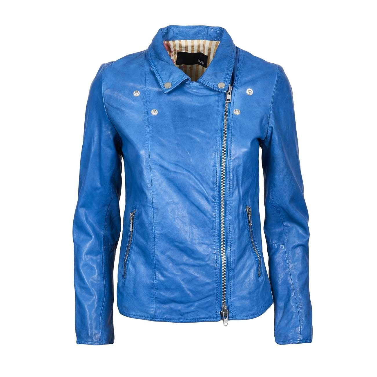 BULLY Giacca Di Pelle Chiodo Donna Azzurro 8073 321AZZURRO 