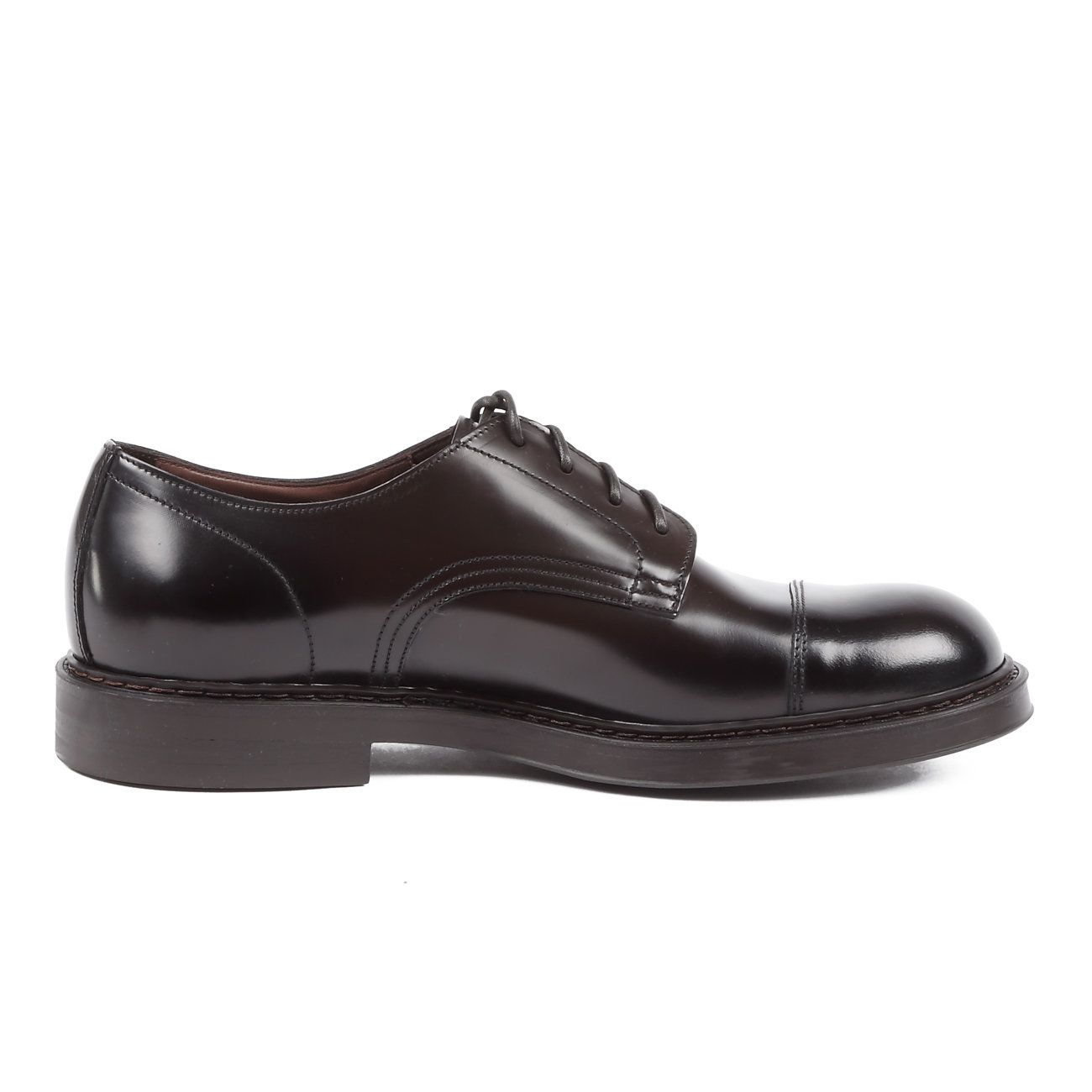 DOUCAL`S Scarpe Derby In Pelle Spazzolata Con Puntale Uomo Ebano DU2524BRUGUF1119 TM02EBANO 