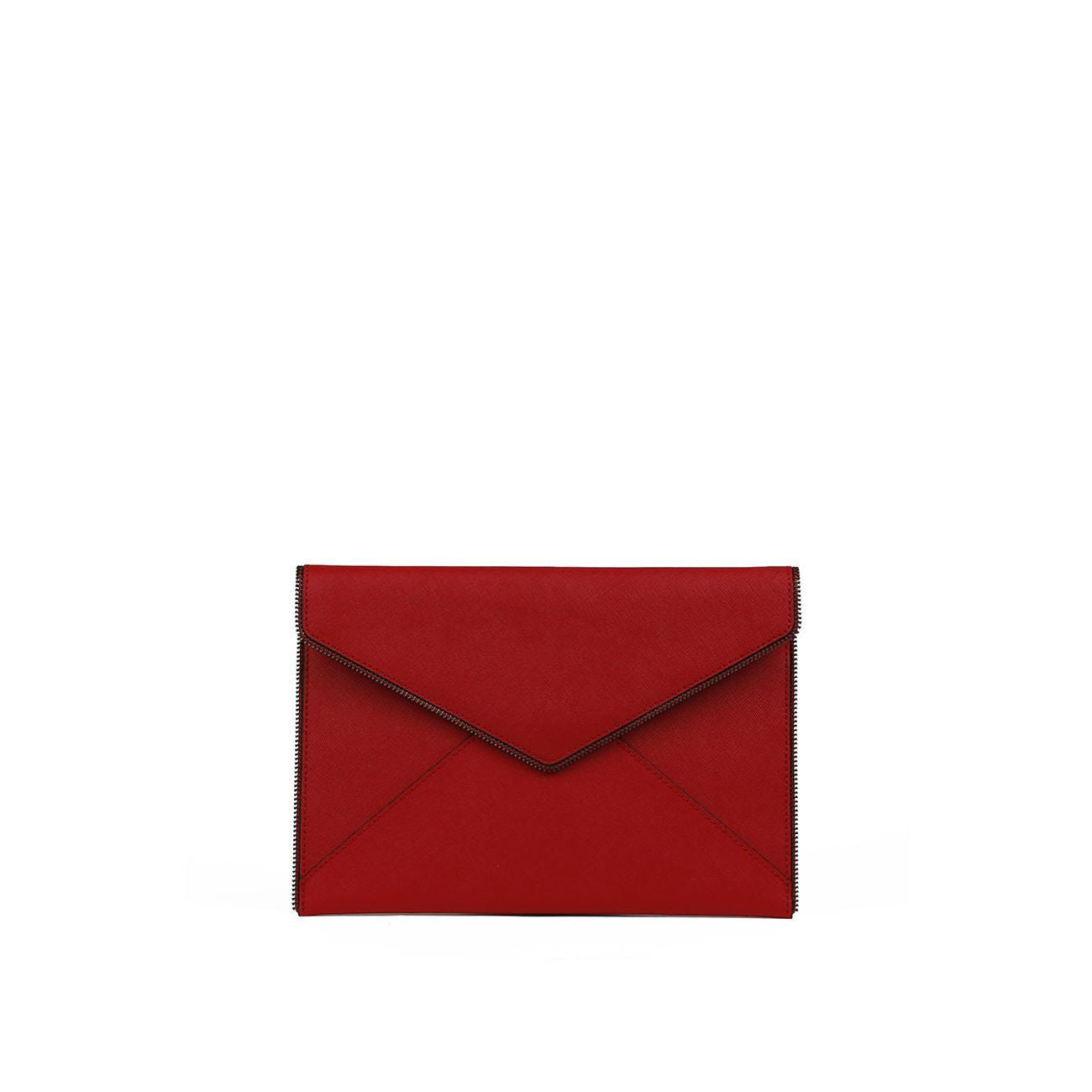 REBECCA MINKOFF Borsa Leo Clutch In Pelle Saffiano Donna Blood Orange/Gun Metal RM/HSP7GSSC17 811BLOODORAN/GOURMET 