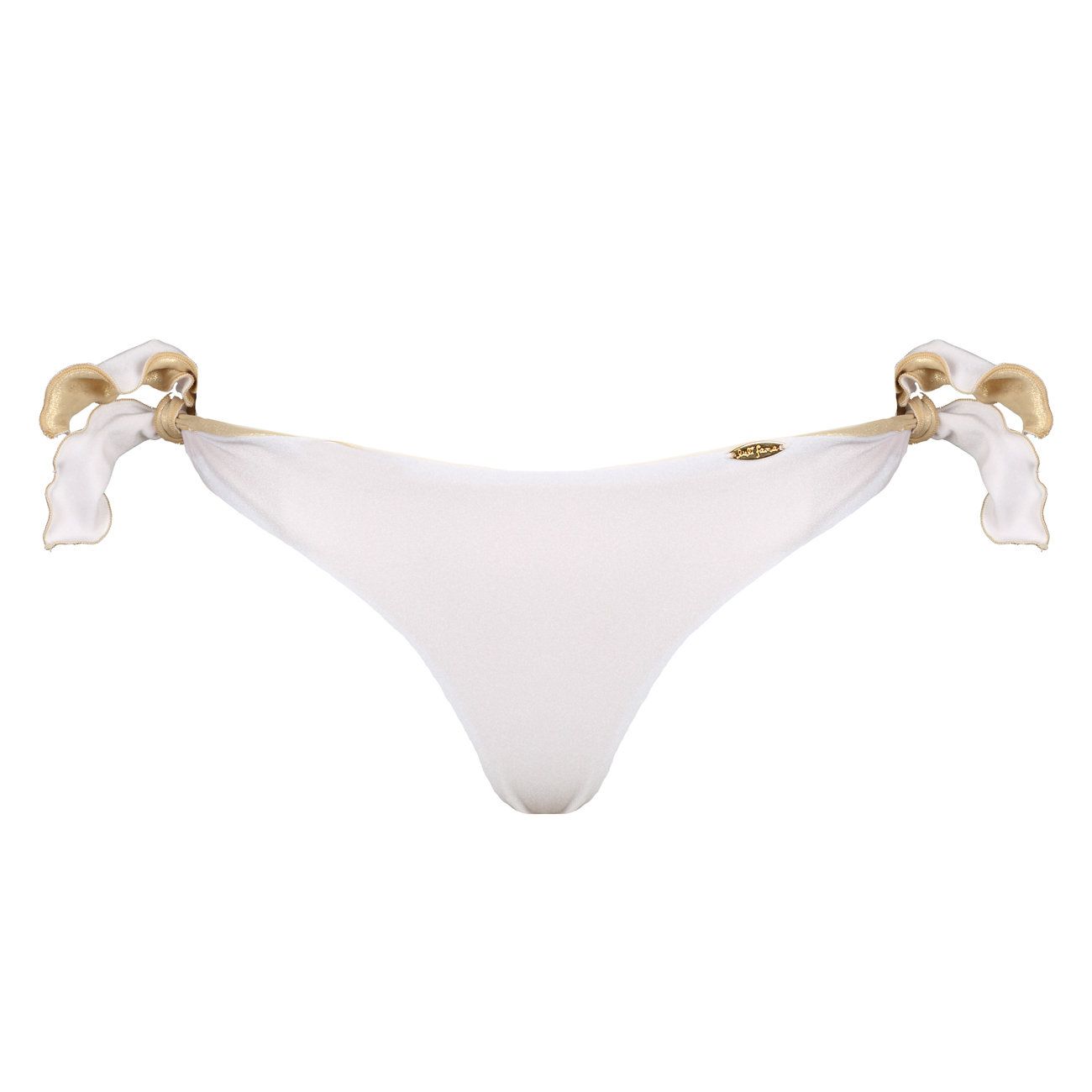 LULI FAMA Brasiliana Reversibile Con Rouches Donna White Gold LULI/L176M48 002WHITE/GOLD 