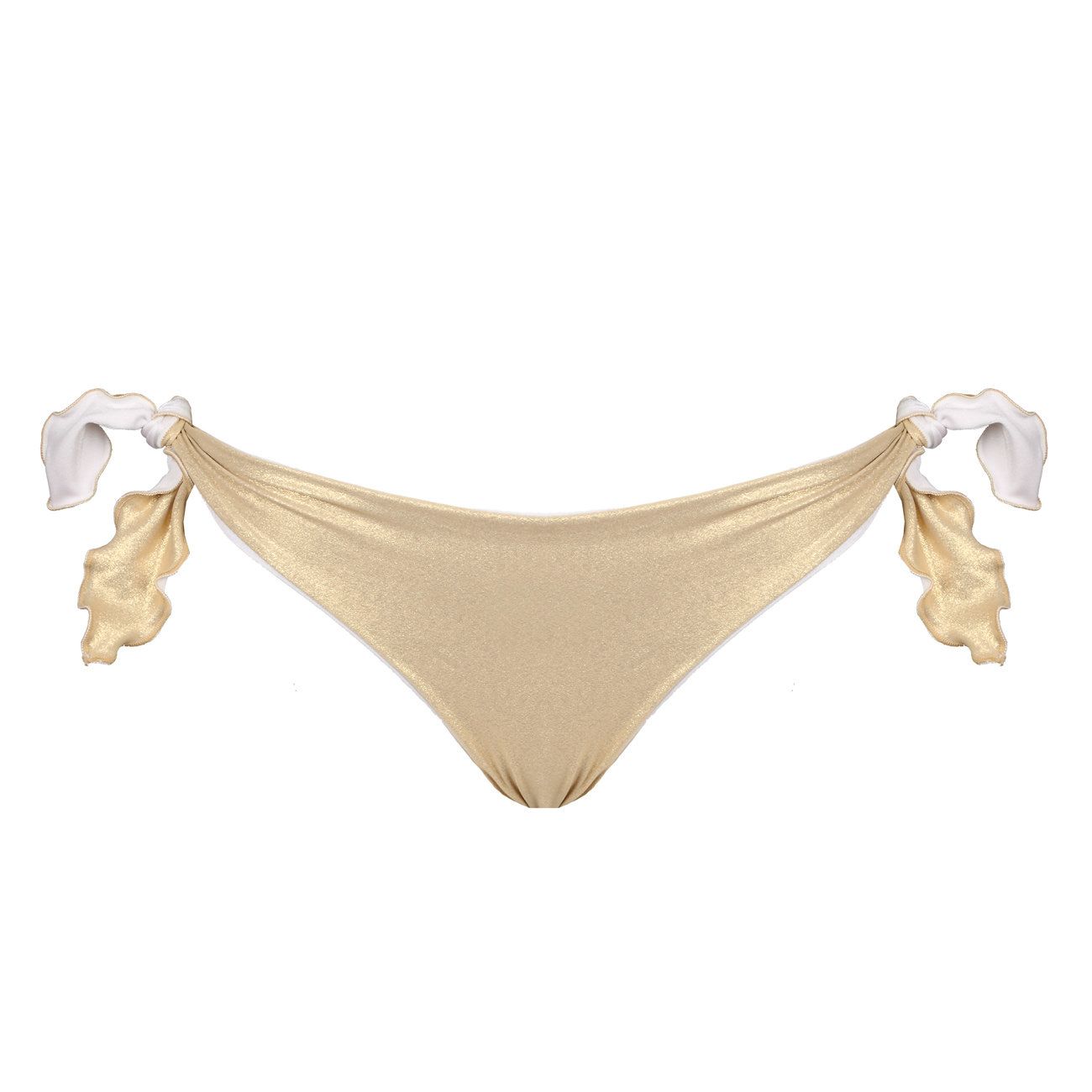 LULI FAMA Brasiliana Reversibile Con Rouches Donna White Gold LULI/L176M48 002WHITE/GOLD 