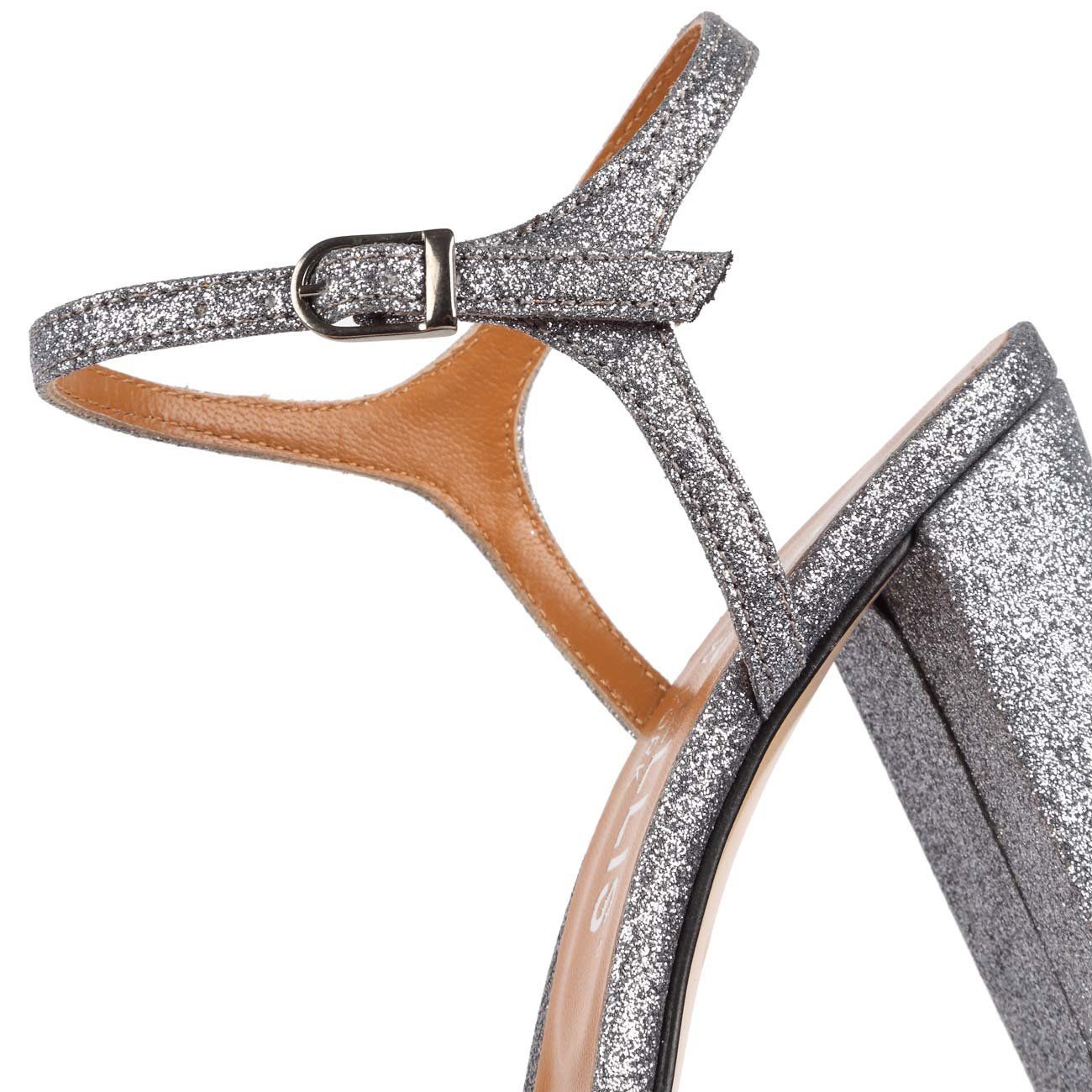 MARC ELLIS Sandali Glitter Con Tacco Largo Donna Peltro MARC/MA138 PELTRO 