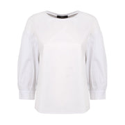 MAX MARA WEEKEND T-Shirt Sax Con Scollo A Barca E Maniche In Popeline Donna Bianco MM/SAX 001BIANCO 