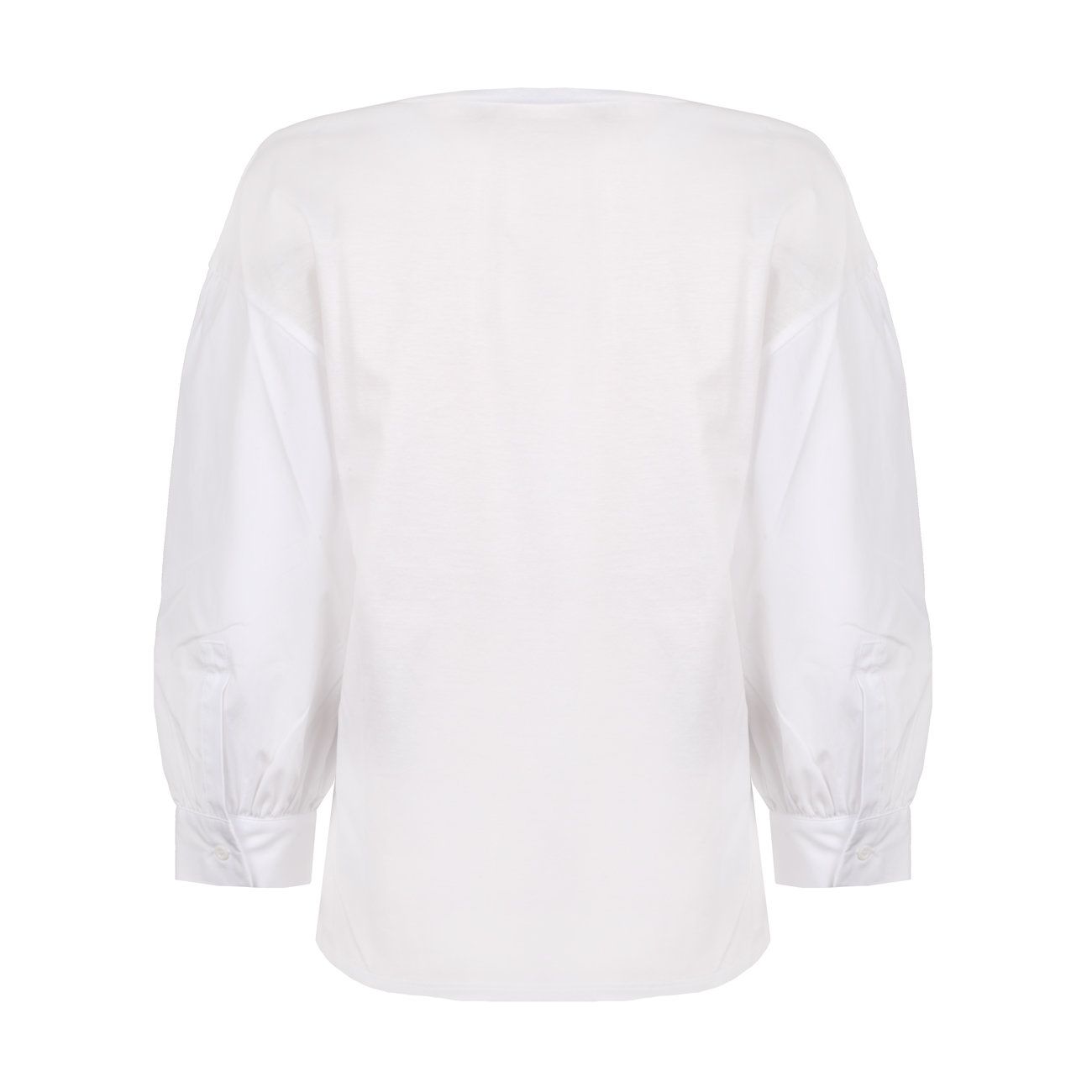MAX MARA WEEKEND T-Shirt Sax Con Scollo A Barca E Maniche In Popeline Donna Bianco MM/SAX 001BIANCO 