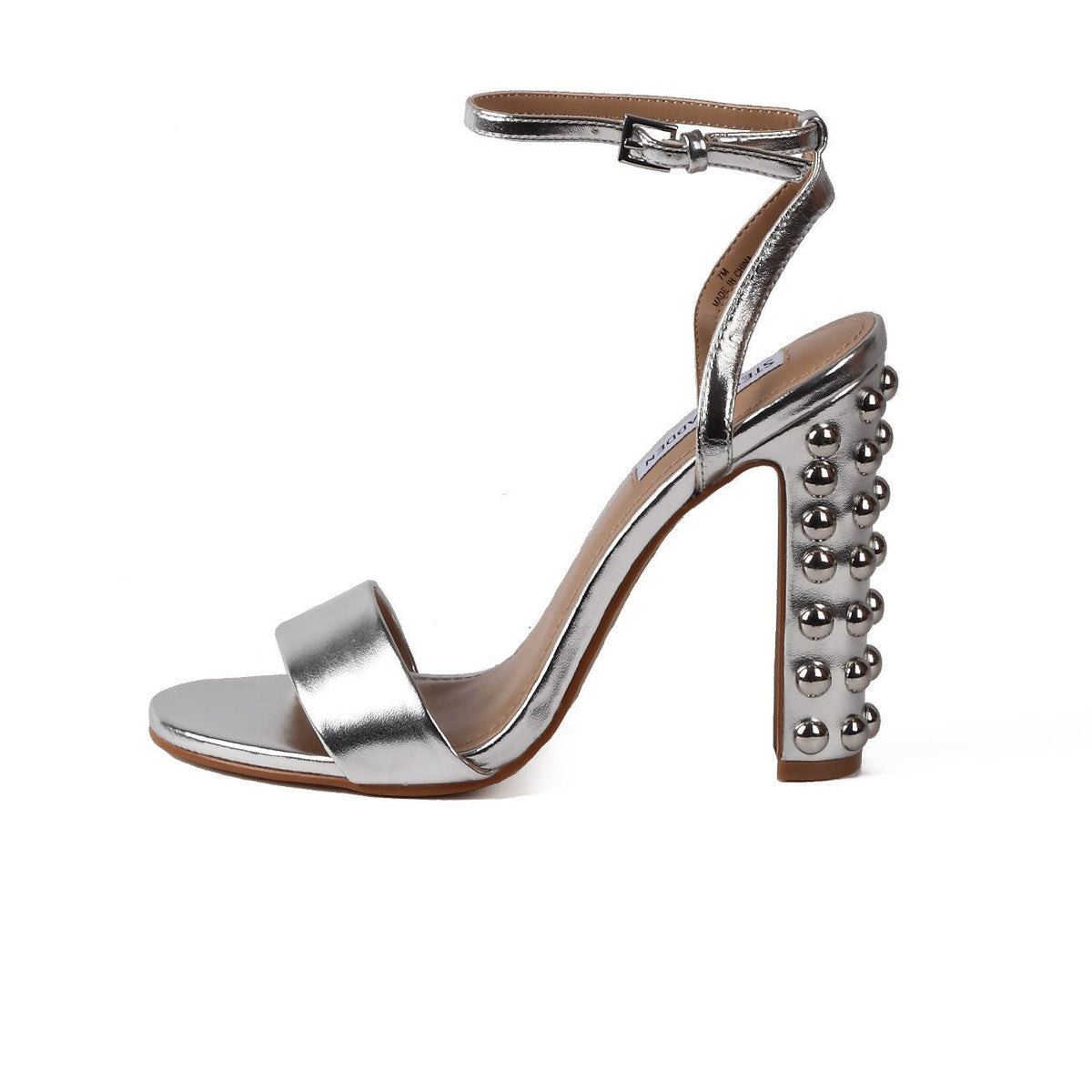 STEVE MADDEN Sandali Con Tacco Grosso Borchiato ARIANNA ARGENTO 