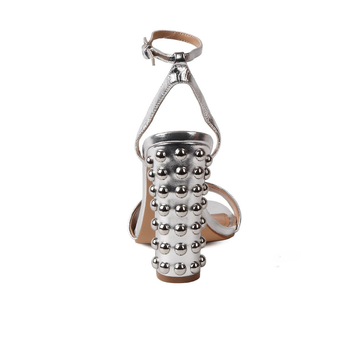 STEVE MADDEN Sandali Con Tacco Grosso Borchiato ARIANNA ARGENTO 