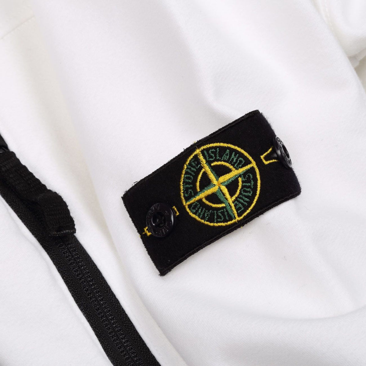 STONE ISLAND Felpa Girocollo Con Tasca A Marsupio Zip Kids Bianco ST/721662442 V0001BCO 