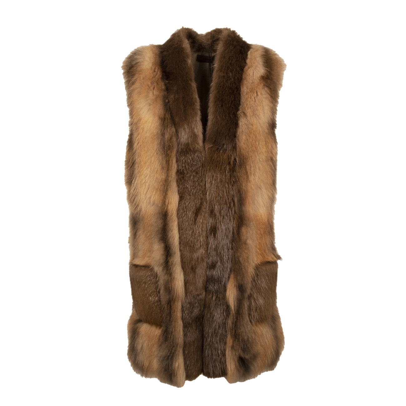 JO NO FUI Gilet Lungo In Pelliccia JOJBUC85MKALBEC 209 CAMEL 