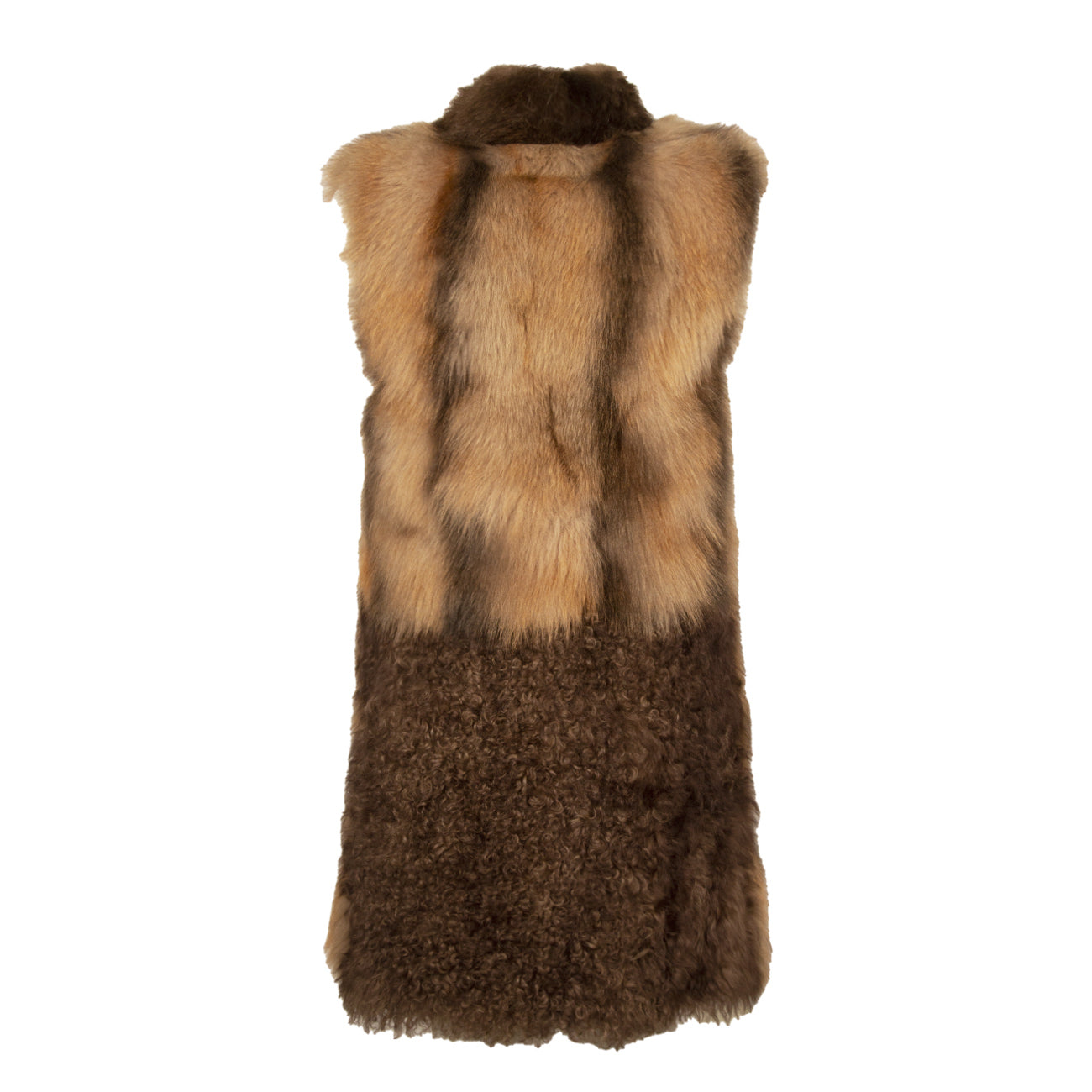 JO NO FUI Gilet Lungo In Pelliccia JOJBUC85MKALBEC 209 CAMEL 