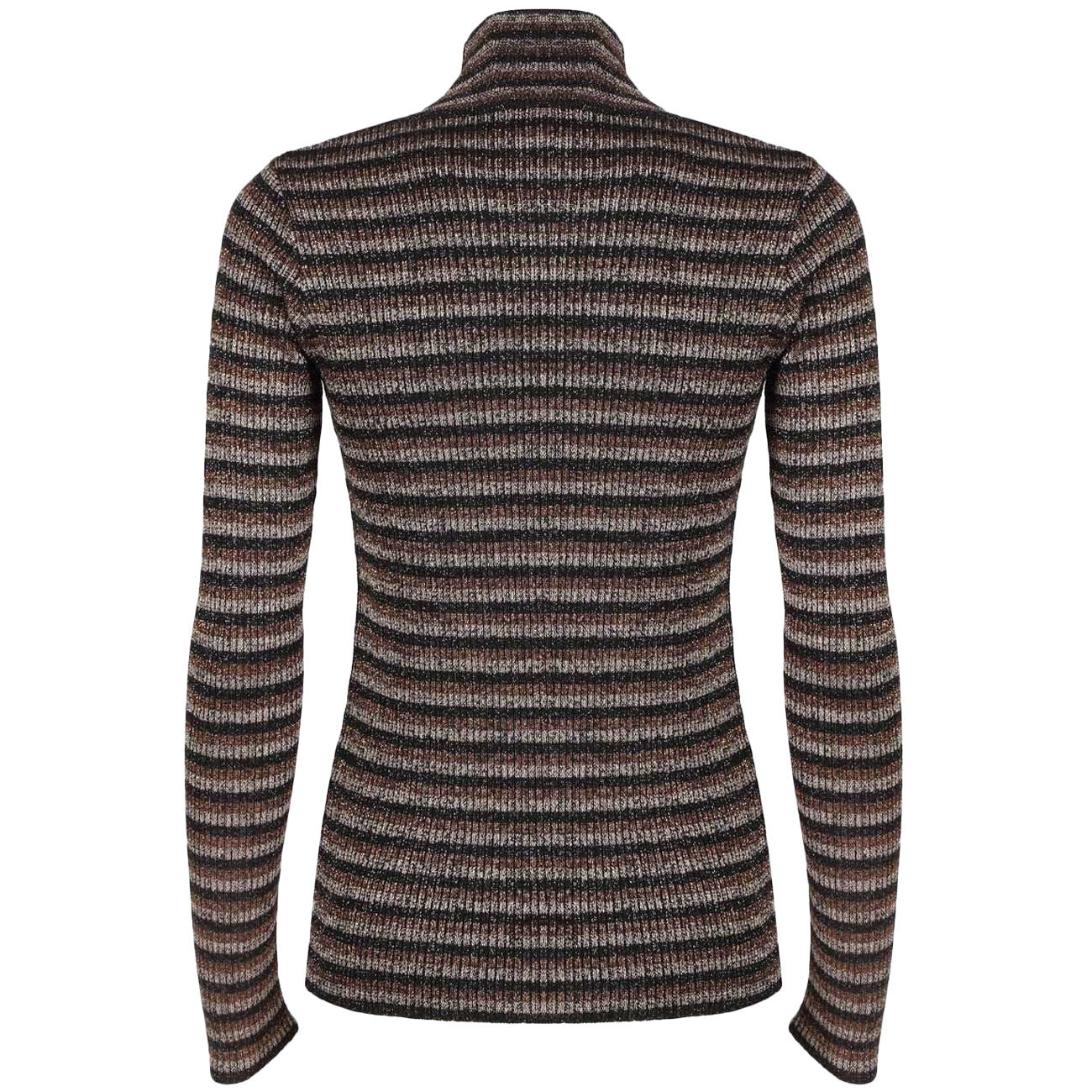 NENETTE Maglia A Righe Lame' A Collo Alto Donna Nero Beige NE/30TJ/MARZIO 0700/NEROBEIGE 