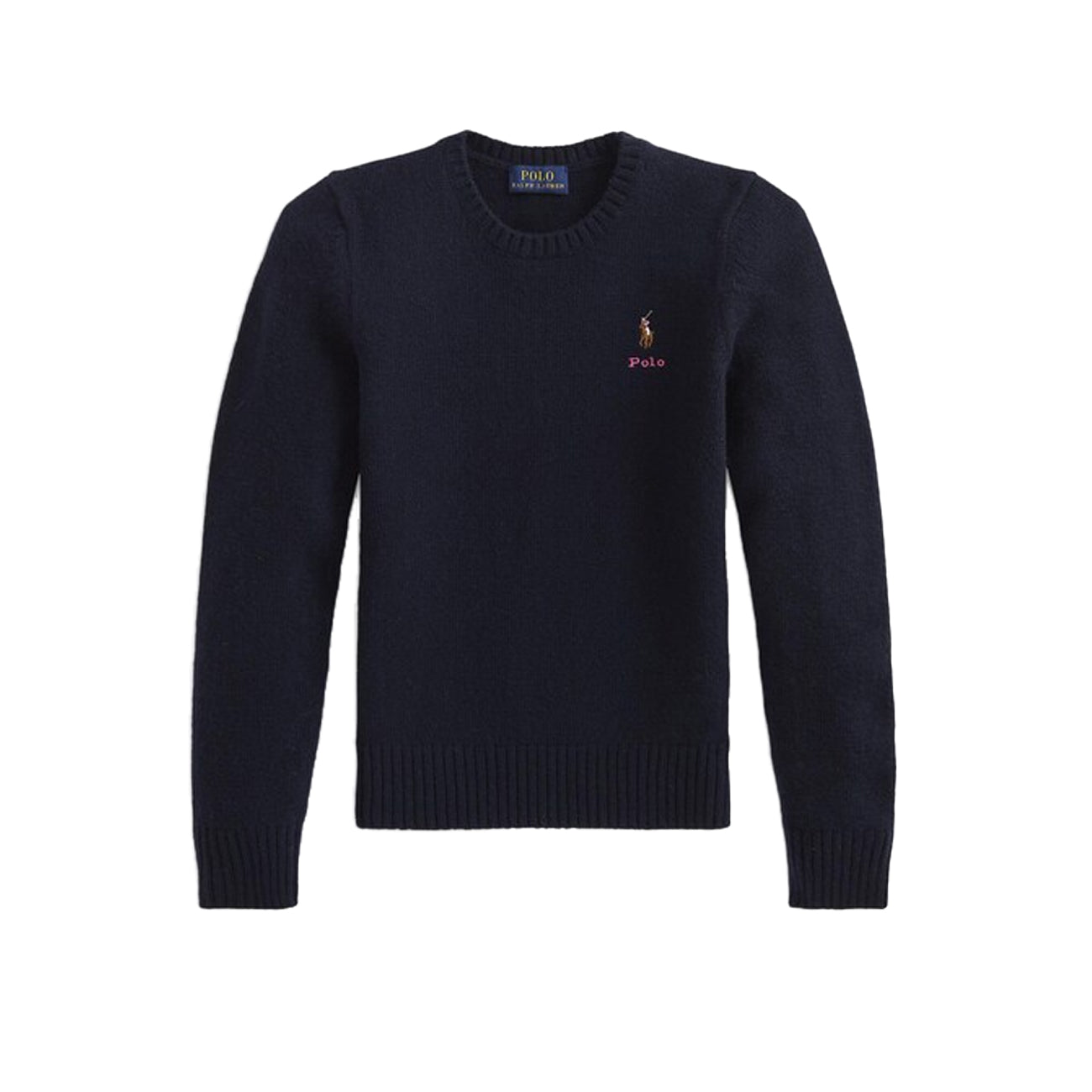 POLO RALPH LAUREN Pull Girocollo In Lana Con Ricamo Bimbo Navy 313800168 005NAVY 