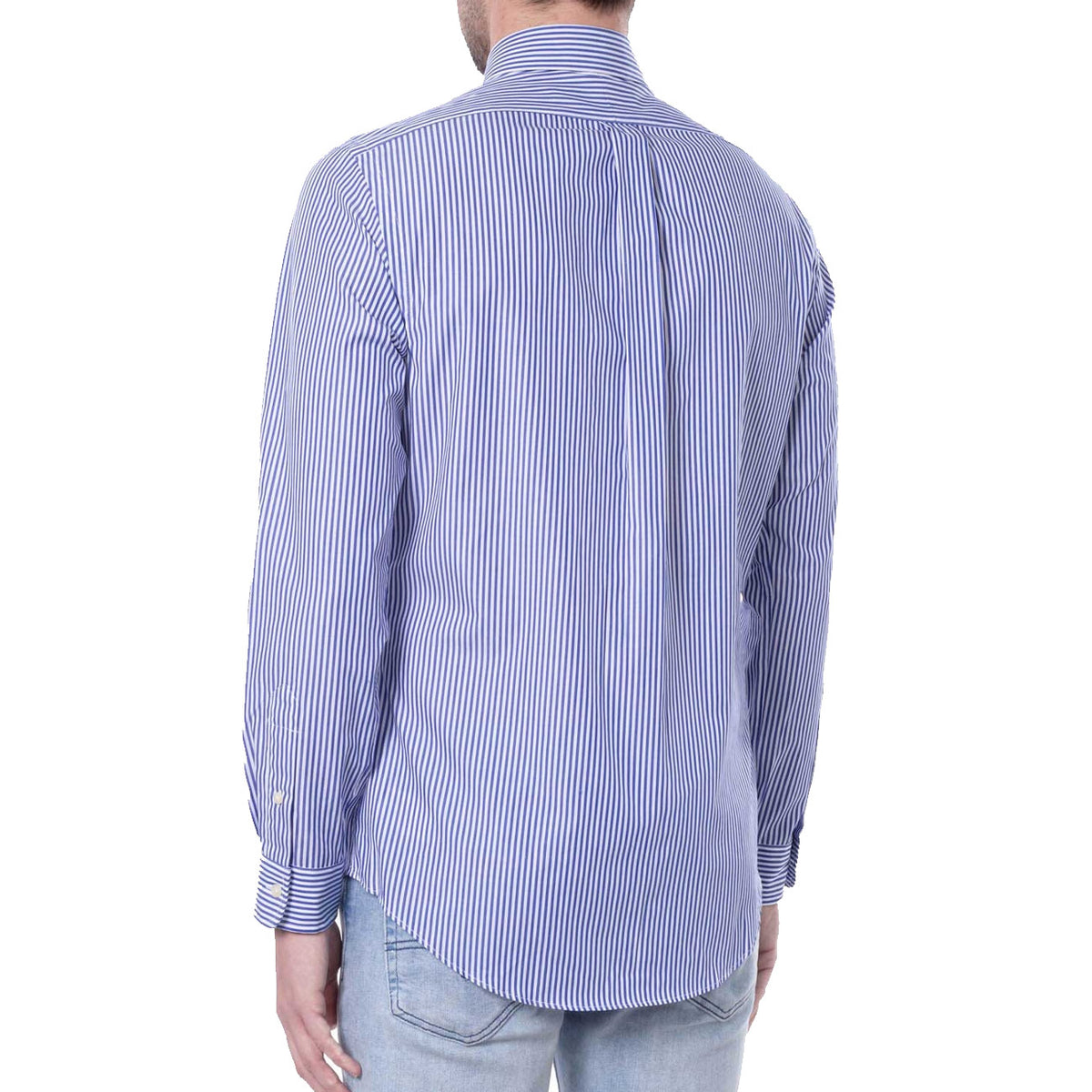 POLO RALPH LAUREN Camicia A Righe Button Down Uomo Royal Bianco 710705269 009 ROY/BCO/BAST 