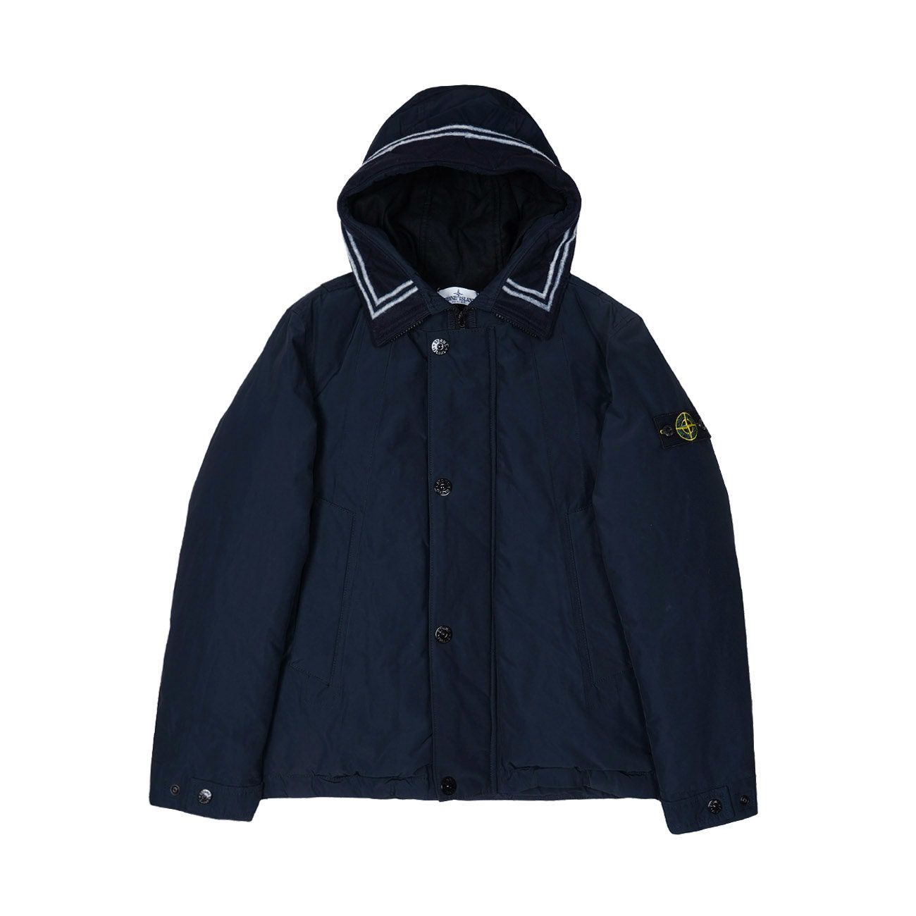 STONE ISLAND Giubbino Con Cappuccio Fisso E Profili A Contrasto Kids Navy ST/731640734// V0020/NAVY 