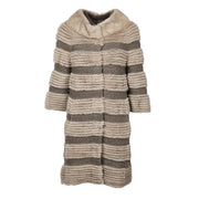 YVES SALOMON Cappotto In Visone Donna Tortora Y247587VMLCH-SIL TORTORA 