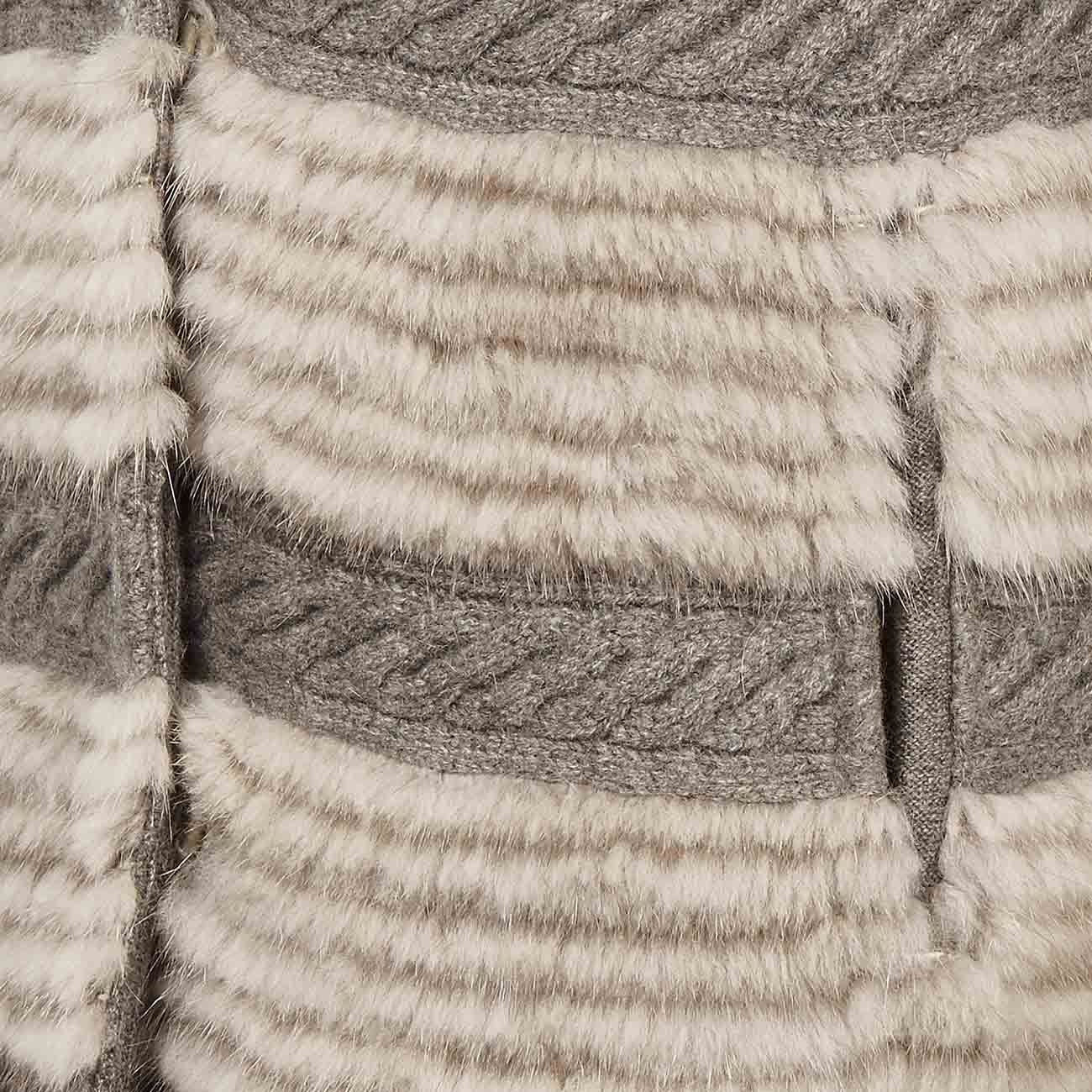 YVES SALOMON Cappotto In Visone Donna Tortora Y247587VMLCH-SIL TORTORA 