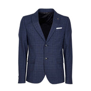 DANIELE ALESSANDRINI Giacca Equilibrio Rever Principe Di Galles Uomo Azzurro Blu G3323S23584100 123AZZURRO.BLU 