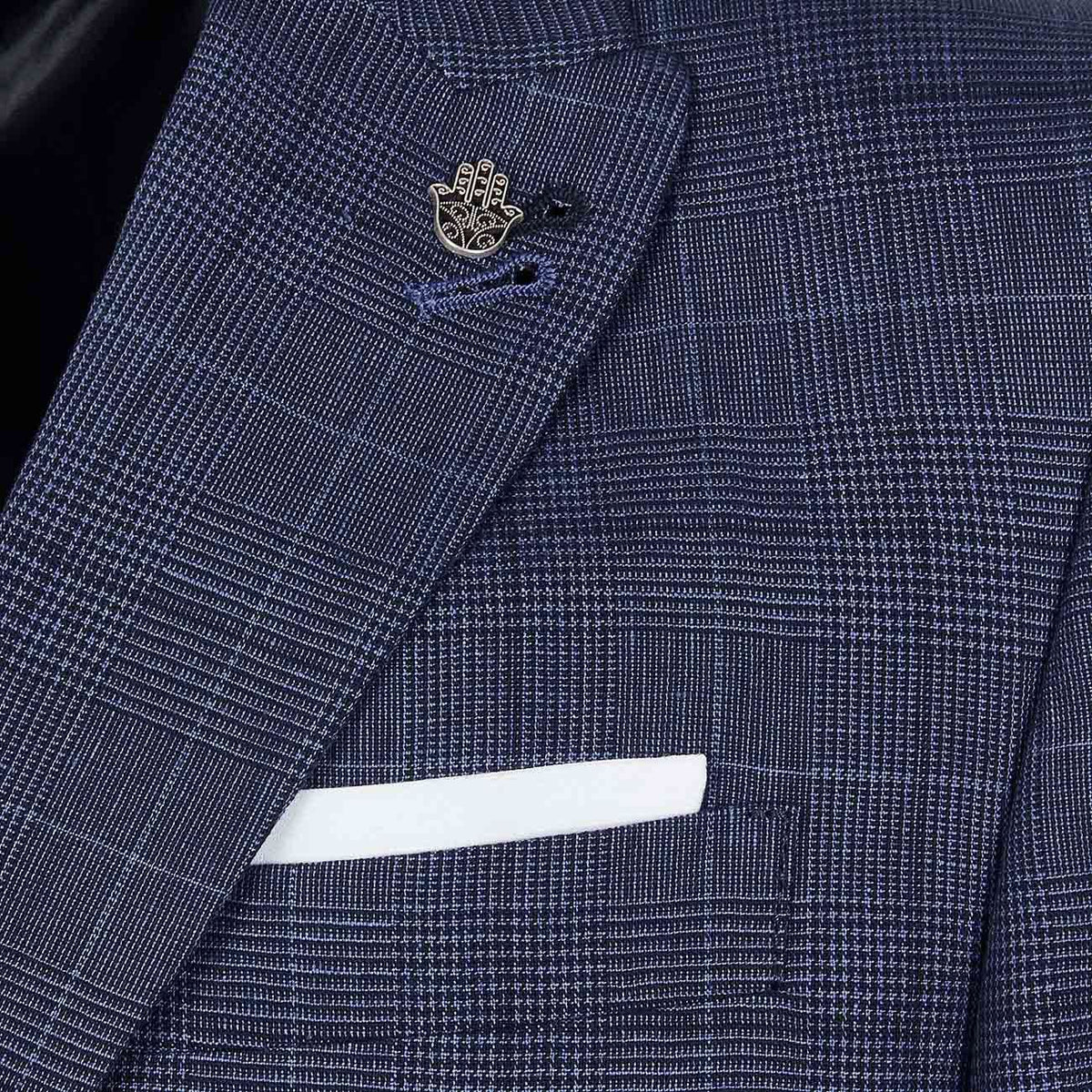 DANIELE ALESSANDRINI Giacca Equilibrio Rever Principe Di Galles Uomo Azzurro Blu G3323S23584100 123AZZURRO.BLU 
