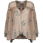 DONDUP Blusa Con Laccio Arricciata Con Fiori DC005 FF293C XXX 508 CIPRIA 