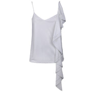 DONDUP Canotta In Jersey Scollo A V E Spalline Sottili S711 JF184D XXX 000 BIANCO 