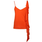 DONDUP Canotta In Jersey Scollo A V E Spalline Sottili S711 JF184D XXX 200 ARANCIO 