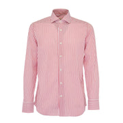 GUGLIELMINOTTI Camicia Riga Larga Slim Uomo Bianco Rosso GUG/1U9WFUR RL1BIANCO/ROSSO 