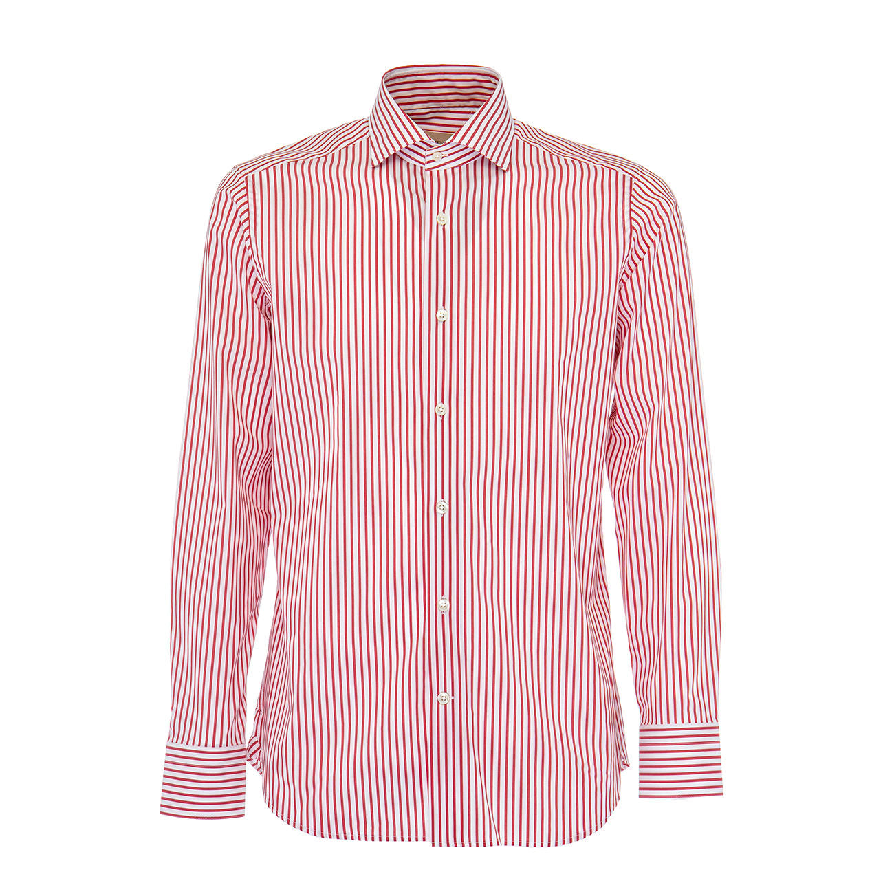 GUGLIELMINOTTI Camicia Riga Larga Slim Uomo Bianco Rosso GUG/1U9WFUR RL1BIANCO/ROSSO 