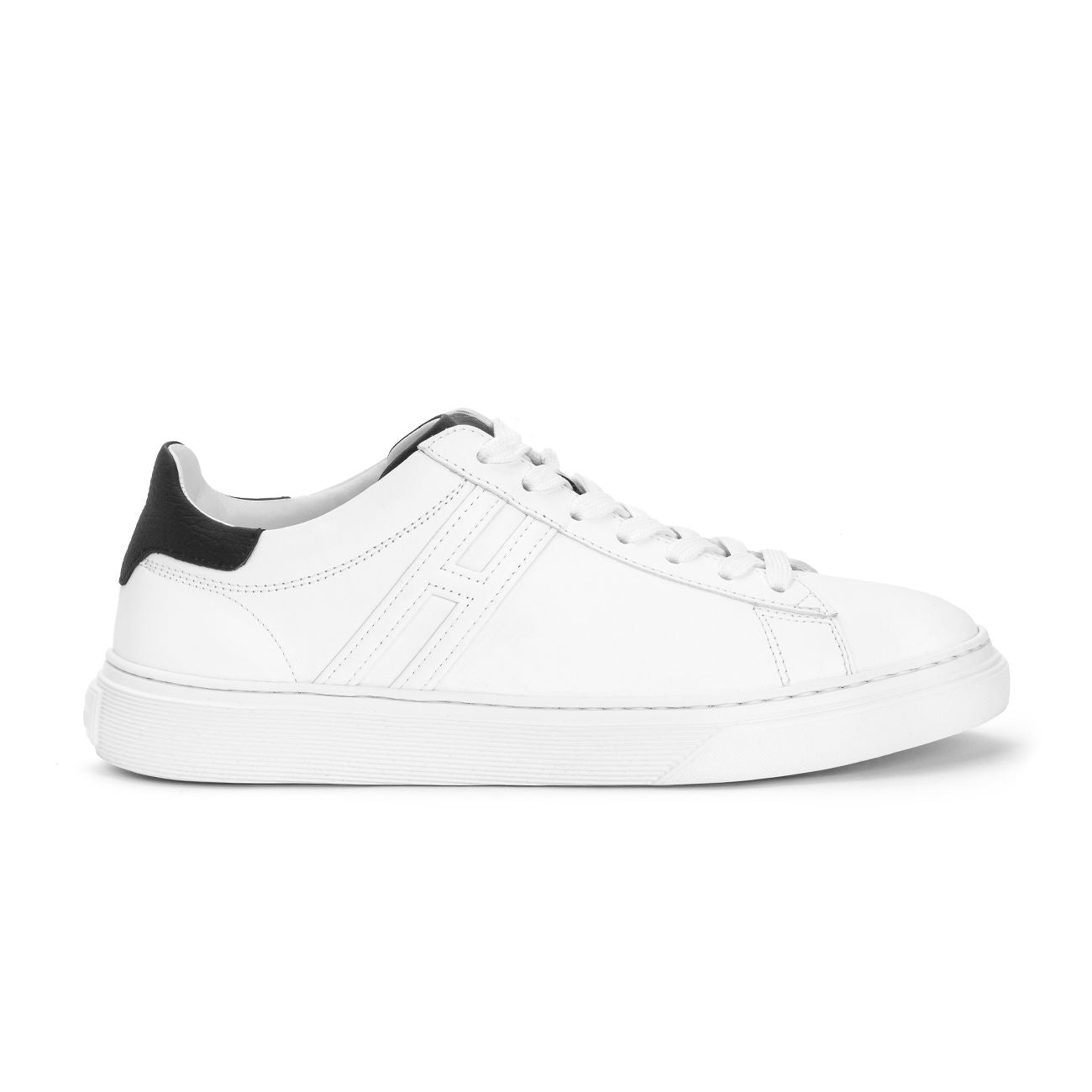 HOGAN Sneaker H365 Allacciato Canaletto Uomo Bianco Nero HXM3650J960KFN0001 BIANCO.NERO 
