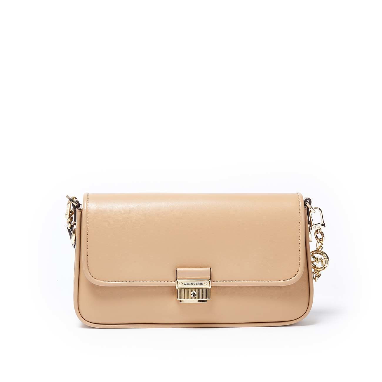 MICHAEL KORS Borsa A Tracolla Bradshaw In Pelle Liscia Donna Camel 30S1L2BL1L 222CAMEL 