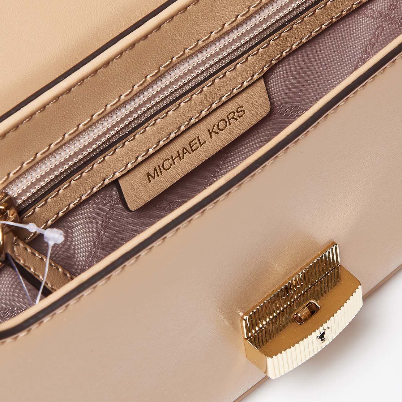 MICHAEL KORS Borsa A Tracolla Bradshaw In Pelle Liscia Donna Camel 30S1L2BL1L 222CAMEL 