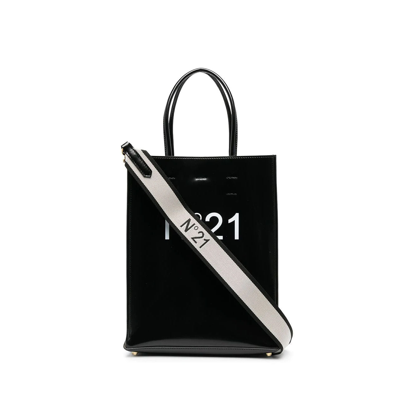 N°21 Shopping Bag Piccola In Ecopelle Con Logo Donna Black N21/21EBP0178BX00 N001BLACK 