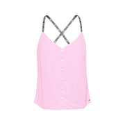 TOMMY JEANS Top In Crepe Con Spalline Logate Donna Tou Pink Daisy Pink DW0DW09762 TOUPINKDAISY.PINK 