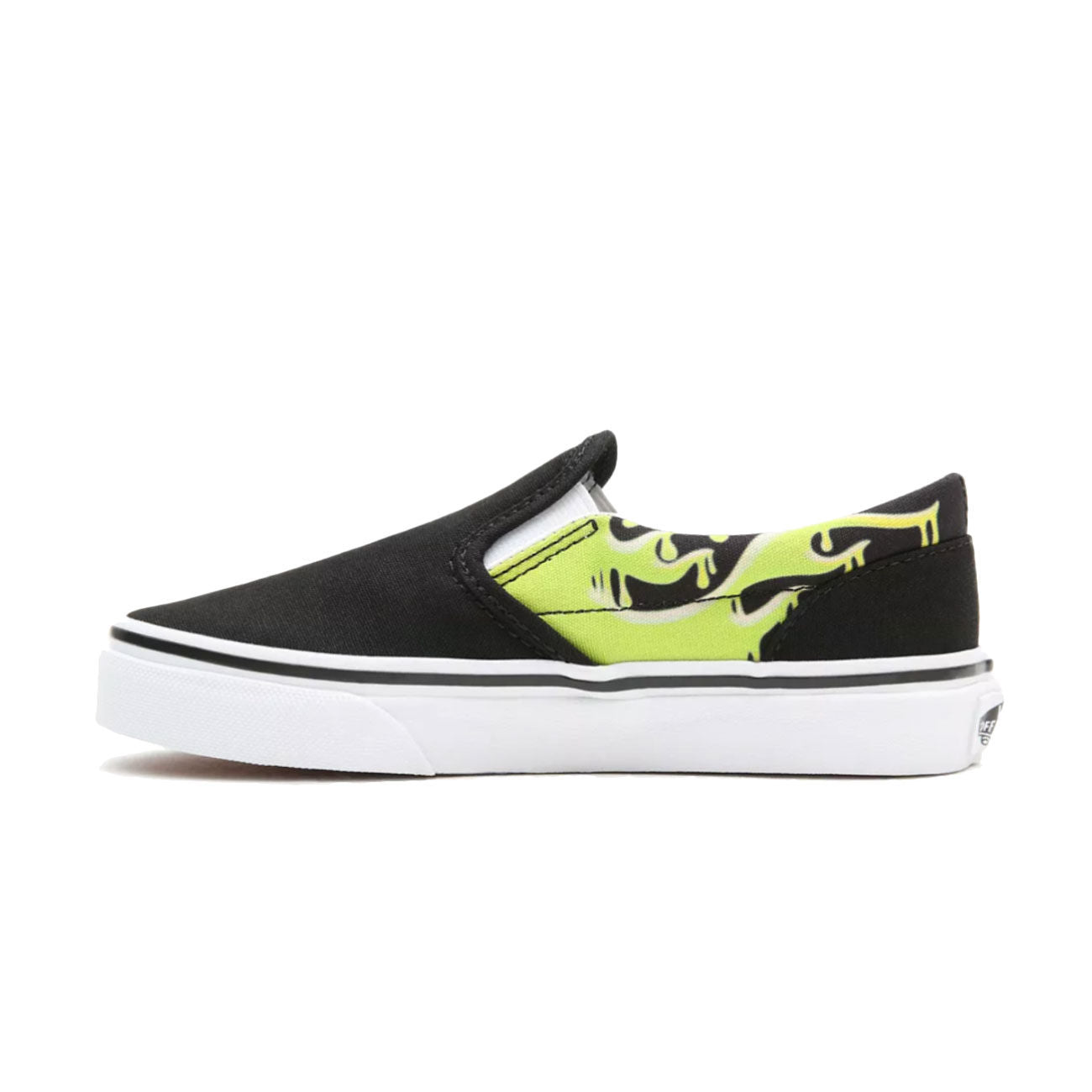 VANS Slip On Slime Flame Classic Canvas Bambino Black True White VN0A4UH8 31M1BLACK.TRWHITE 