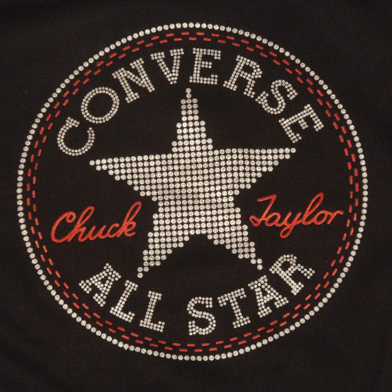 CONVERSE Felpa Logo Glitter Bimba Black 4CC065 023BLACK 