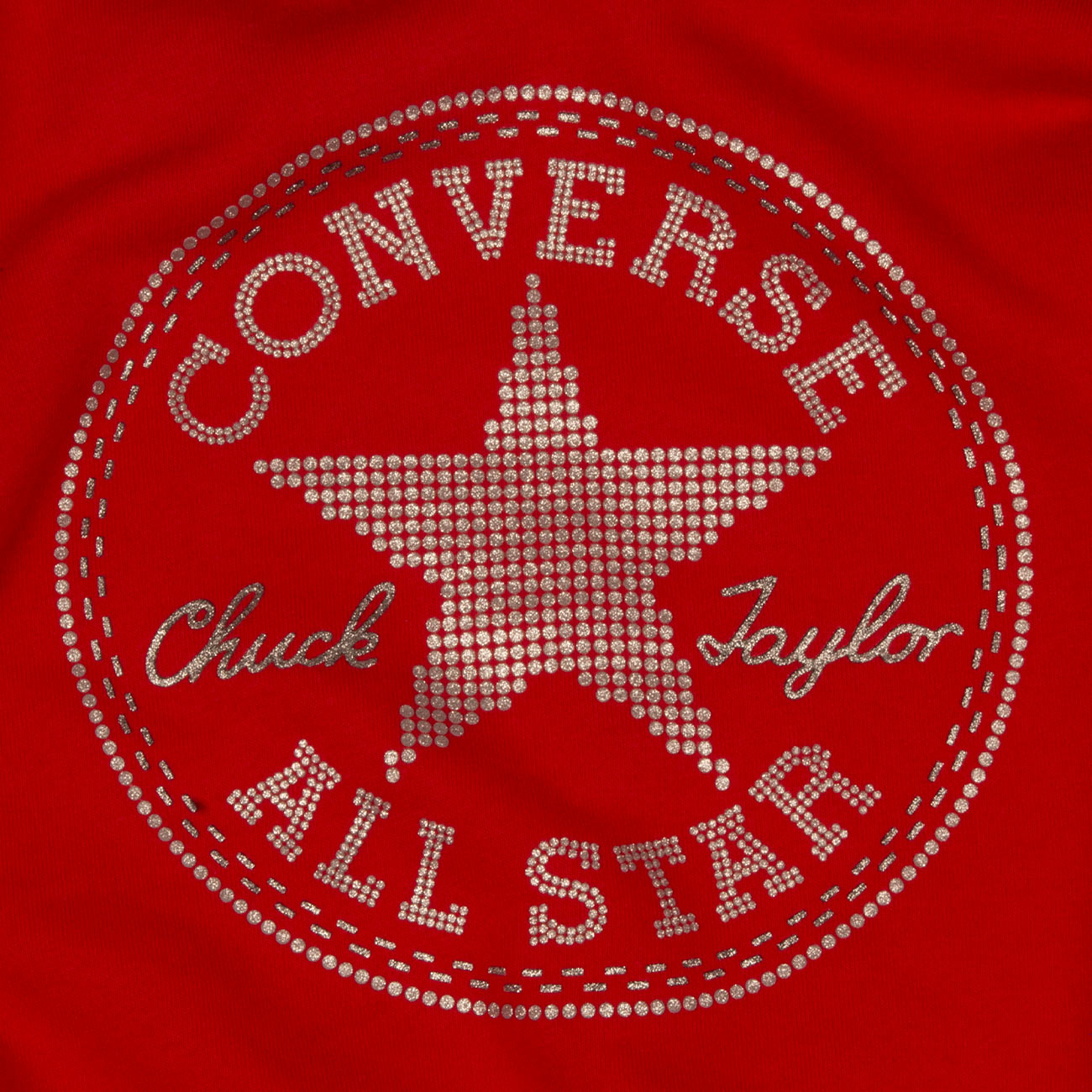 CONVERSE Felpa Logo Glitter Bimba University Red 4CC065 U10UNIVERSITYRED 
