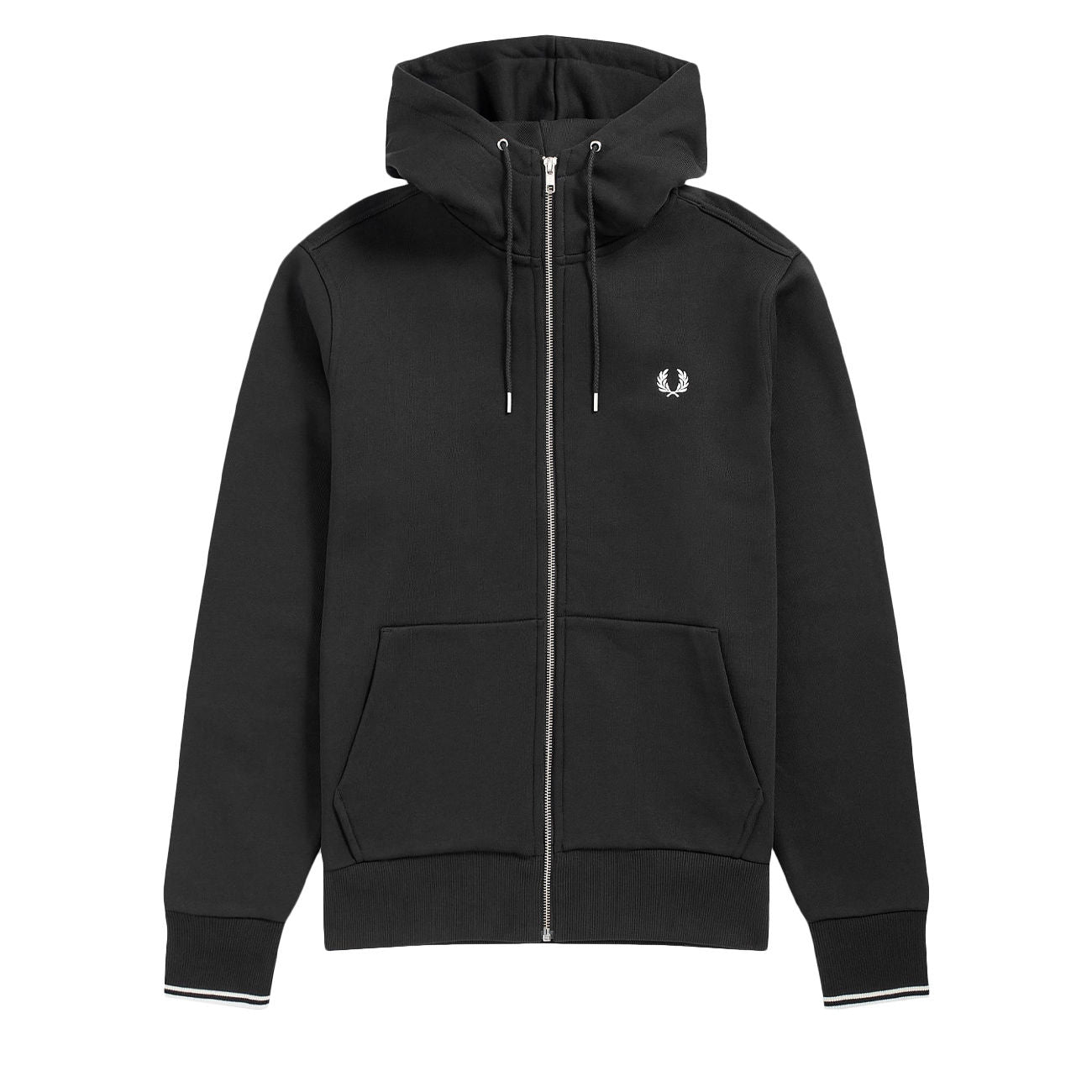 Felpa Con Cappuccio E Zip Uomo Nero J7536 198BLACK FRED PERRY 