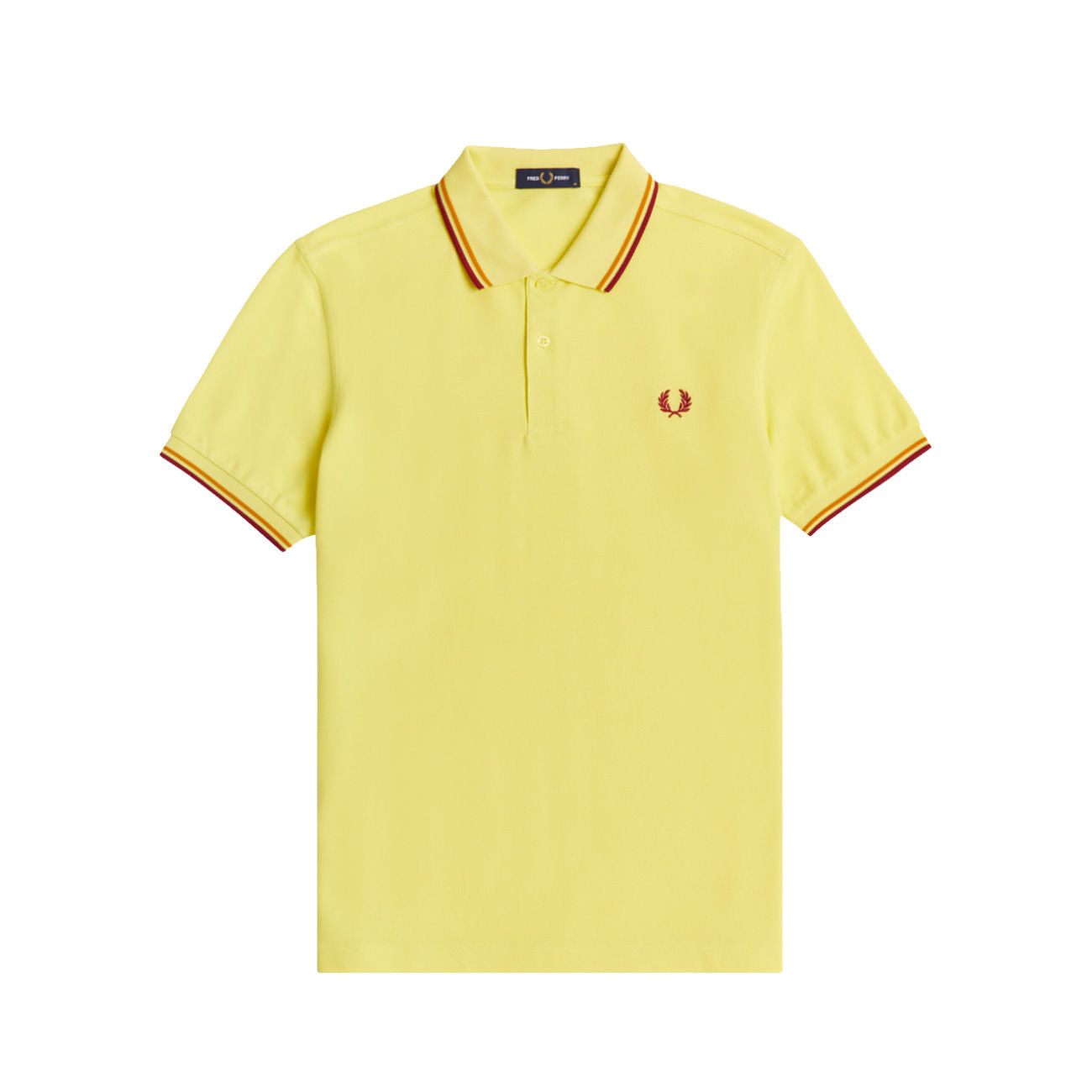 FRED PERRY Polo In Piquet Con Inserti A Contrasto Uomo Limelt Gold Clare M3600 M63LIMELT.GLD.CLARE 