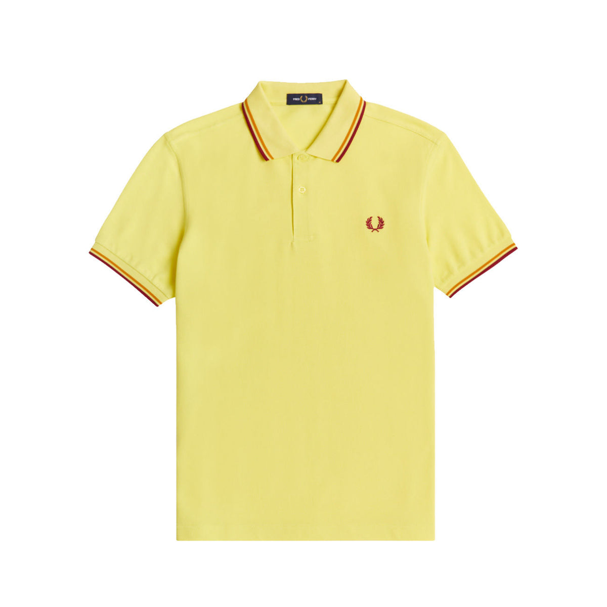 FRED PERRY Polo In Piquet Con Inserti A Contrasto Uomo Limelt Gold Clare M3600 M63LIMELT.GLD.CLARE 