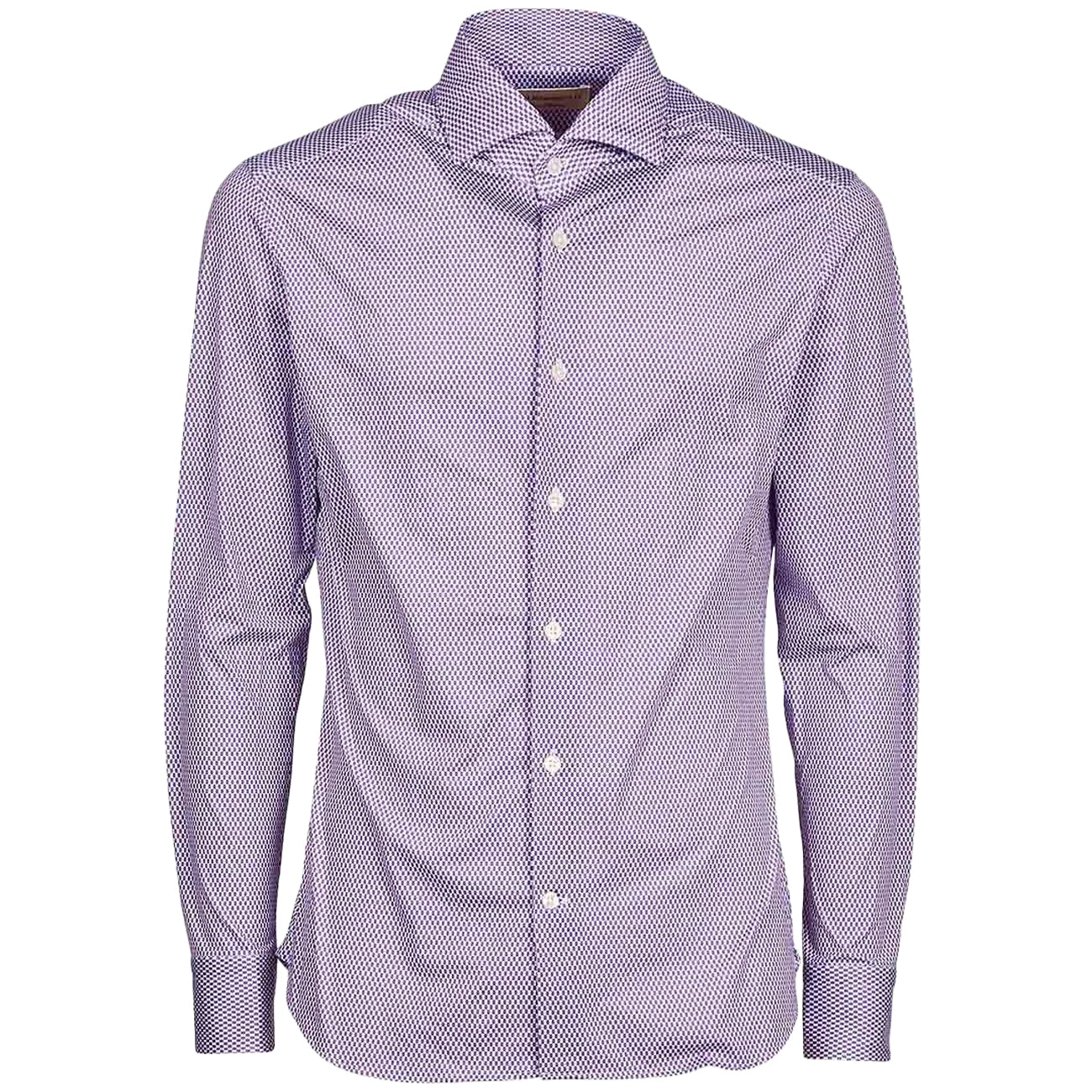 GUGLIELMINOTTI Camicia Con Fantasia Regular Uomo Lilla Blu Bianco GUG/1QG4CJE FF1LILLA BLU BCO 