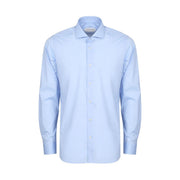 GUGLIELMINOTTI Camicia Slim In Cotone Stretch Con Collo Alla Francese Uomo Azzurro GUG/1SRAFRH UB1AZZ 
