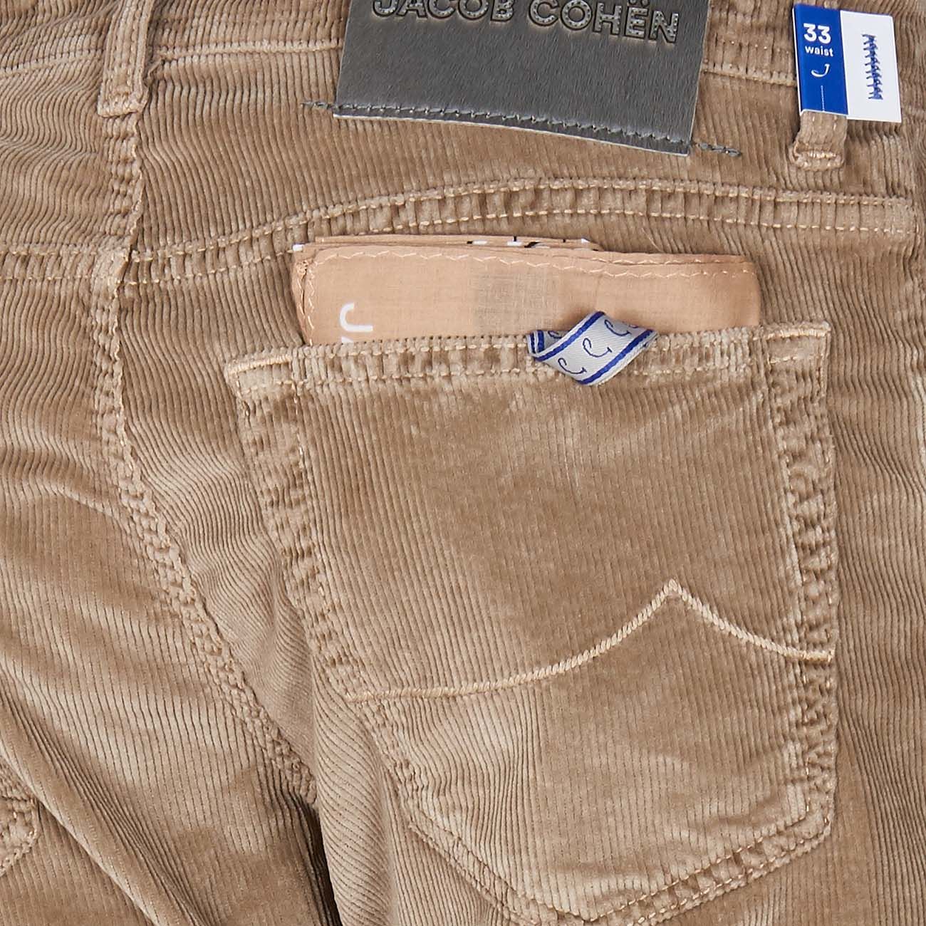 JACOB COHEN Pantalone Nick A Coste In Velluto Uomo Tortora UQM06/02/S3653 D37TORTORA 