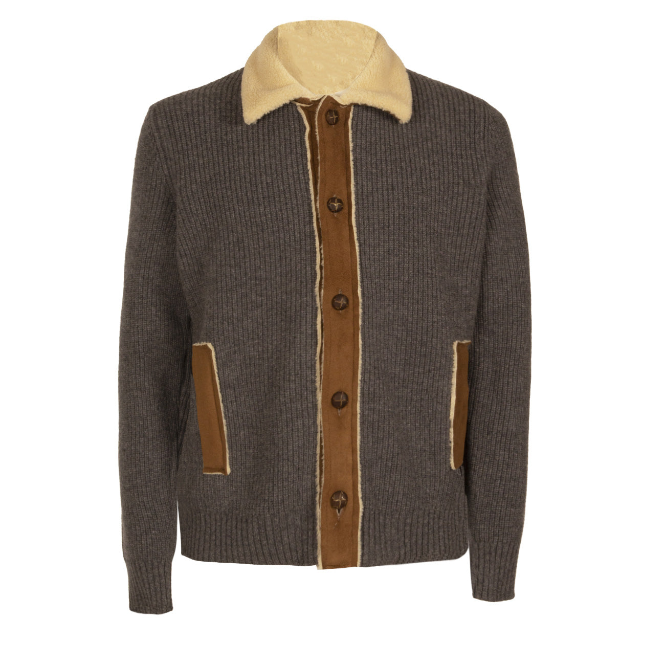 LA FILERIA Blouson Con Inserti In Montone Uomo Grigio 13112/25015 093 GRIGIO 