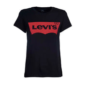 LEVIS T-Shirt The Perfect Graphic Tee With Logo Donna Nero Rosso LEVI/17369/0201 NERO/ROSSO 