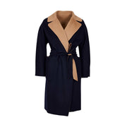 MAX MARA WEEKEND Cappotto Rail Reversibile In Lana Doppiata Donna Navy Cammello MM/50160319600 014NAVY.CAMMELLO 