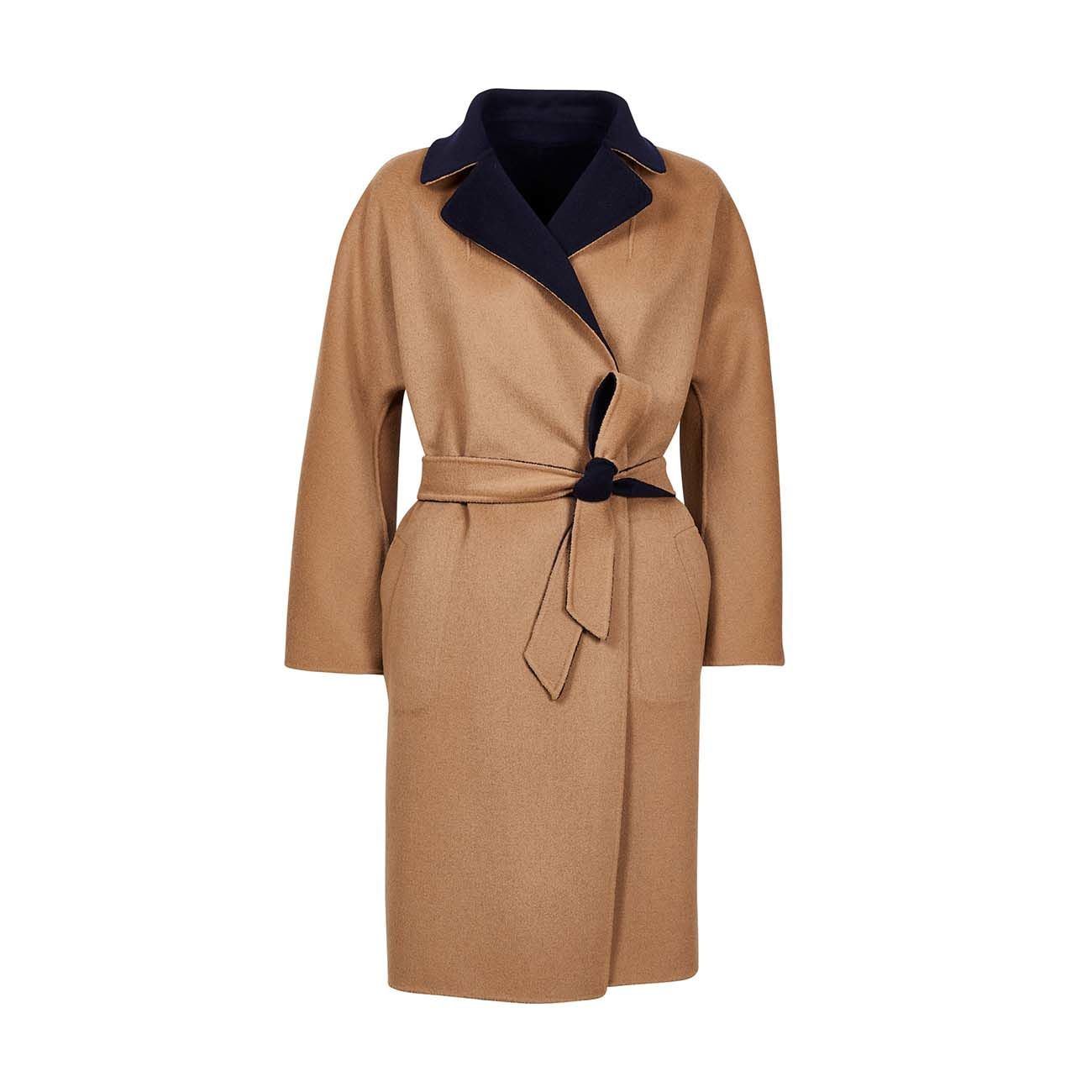 MAX MARA WEEKEND Cappotto Rail Reversibile In Lana Doppiata Donna Navy Cammello MM/50160319600 014NAVY.CAMMELLO 