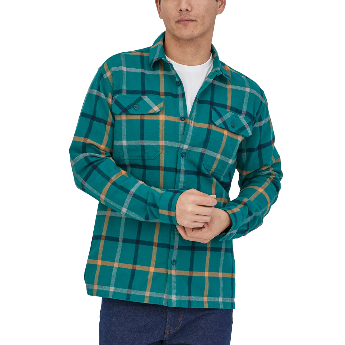 PATAGONIA Camicia Fjord In Flanella Scozzese Uomo Dark Borealis Green 42400 BRDA DARKBOREALISGREEN 